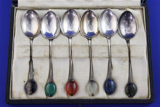 A cased set of six George V silver coffee spoons by Liberty & Co, in original Libertys box.